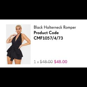 Black halter neck romper
